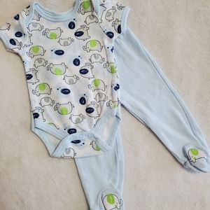 Chick Pea Elephant Footie Outfit